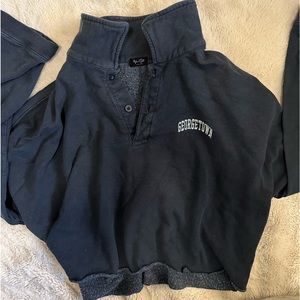 Brandy Melville Cropped Navy Georgetown Sweatshirt